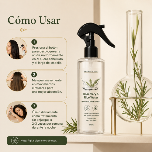 Spray Romero & Agua de Arroz - 200 ml